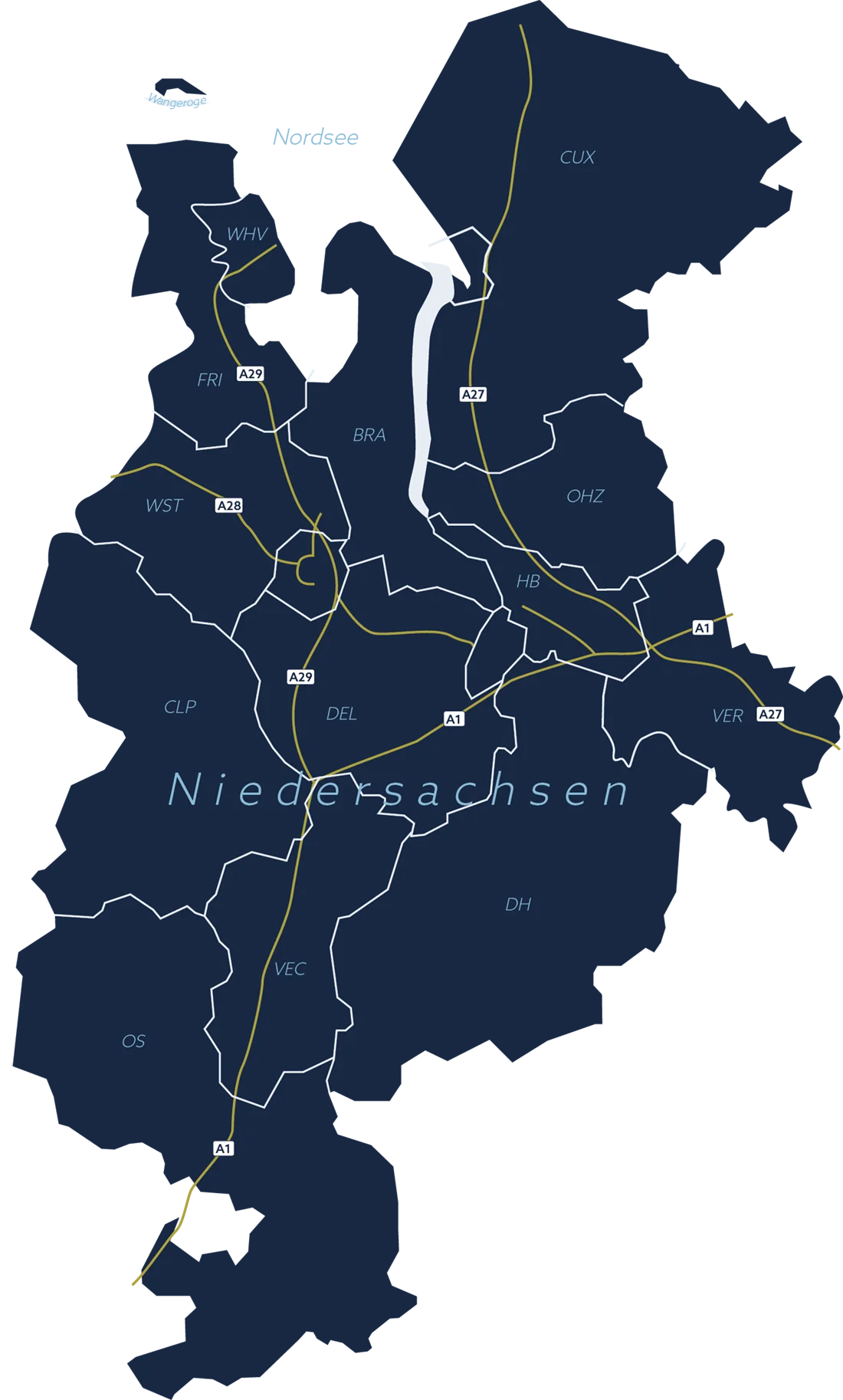Niedersachsen-Karte